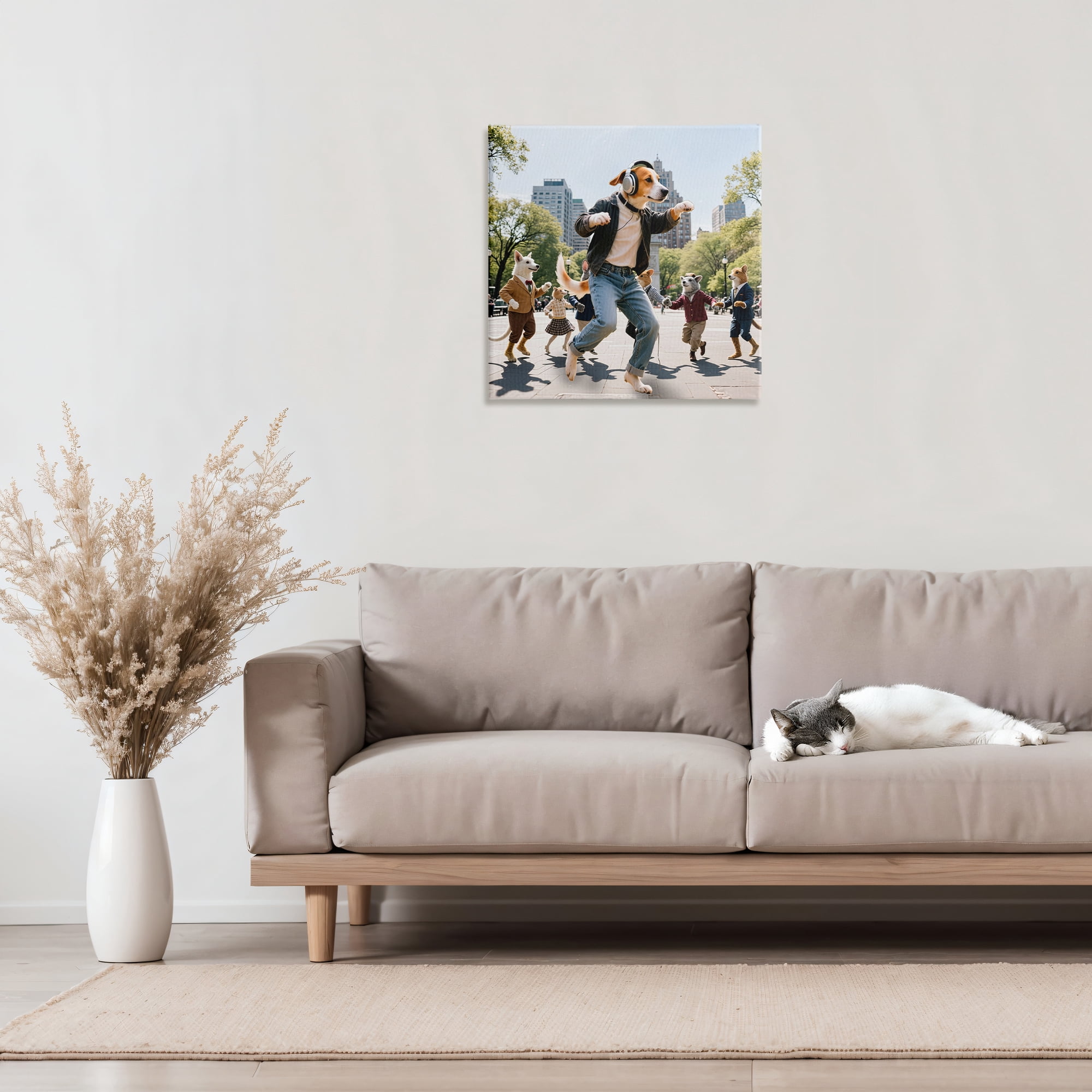 Stupell Industries Stylish Dog Dancing in Park Canvas Wall Art, design by CAD Designs