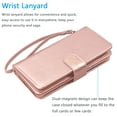 thumbnail image 7 of For Apple iphone 16e Case Wallet with Credit Card Holder for Women Men, Flip PU Leather Wallet Phone Case for iphone 16e 2025, Tekcoo Detachable Magnetic Kickstand Cover with Wrist Strap, Rose Gold, 7 of 7