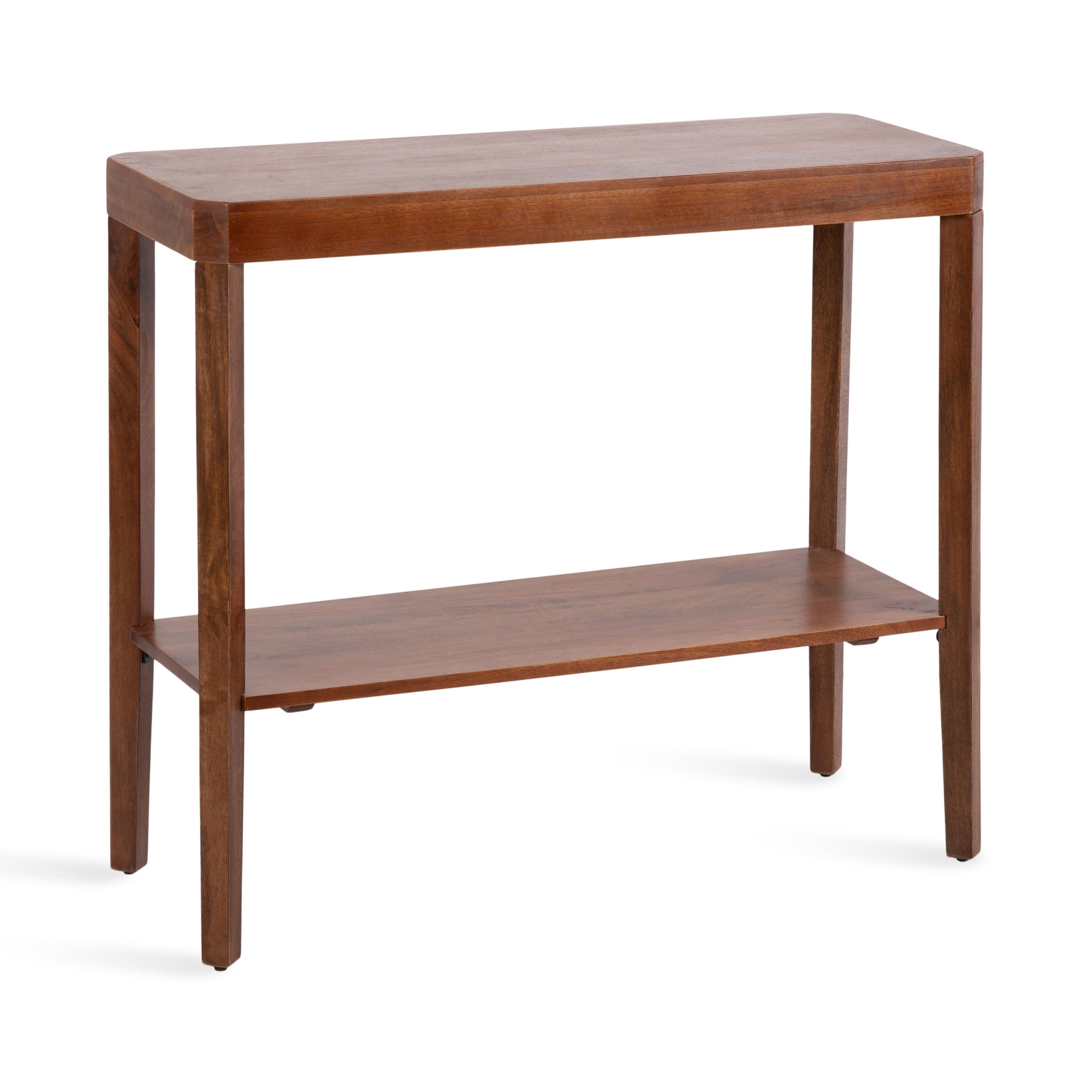 Kate and Laurel Talcott Modern Rectangle Wood Console Table, 36 x 14 x 33, Walnut Brown, Transitional Decorative Two-Tier Entryway Table for Use as a Behind Couch Table or a Bedroom Accent