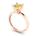 thumbnail image 2 of Clara Pucci 14K Rose Gold 1ct Yellow Solitaire Ring for Women, 2 of 8