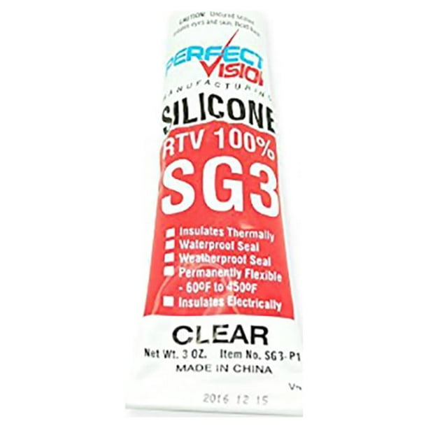 SG3-P1 Perfect Vision Mastic Transparent en Silicone 3 oz, Joint Transparent Imperméable à l'Eau