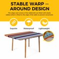 thumbnail image 4 of Modern Bohemian Table Cloths for 4 Foot Rectangle Tables, Minimalist Abstract Boho Paisley Orange Red Patio Waterproof Elastic Fitted Tablecloths, Washable Rectangular Table Cover for Camping, 4 of 8