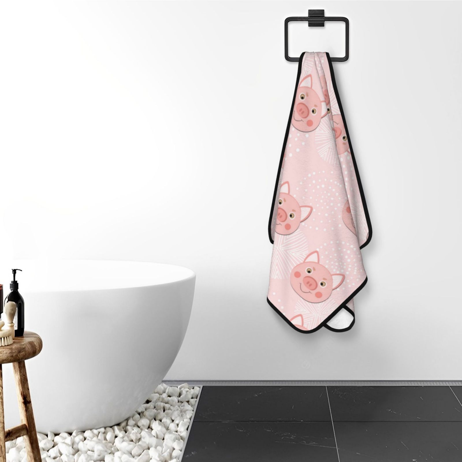 Cotton Bath Towels for Bathroom - Cute Pig Face Microfiber Quick Dry Towels for Body Bath Sheets, Personalized Beach Towel, Soft Shower Towels for Travel Home Beach 27*55in