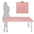 thumbnail image 2 of Portable Folding Table,4ft Plastic Folding Table with Telescopic Legs and Triangle Stand,Small Indoor Outdoor Height Adjustable Tool Table with Carrying Handle for Camping and Party,Pink, 2 of 7