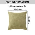 thumbnail image 5 of Unique Bargains Solid Indoor Outdoor Linen Decorative Throw Pillow Cover (2 Count) Khaki 18" x 18", 5 of 6