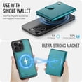 thumbnail image 4 of JEEHOOD Case For iPhone 15 Pro, RFID Blocking Compatible With MagSafe Detachable 2 In 1 Wallet With Snap fastening Card Holder,PU Leather Case,Kickstand Magnetic Protective Women Men Cover,Blue, 4 of 8