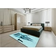 thumbnail image 4 of Ahgly Company Indoor Square Patterned Blue Ivy Blue Area Rugs, 8' Square, 4 of 6