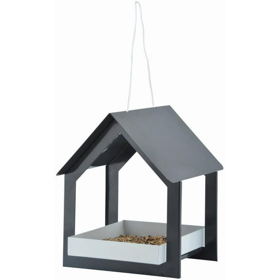 Esschert Design FB407 Series Anthracite Hanging Bird Table, ‎7.6 x 7.5 x 9.1 inches, ‎Black and Gray