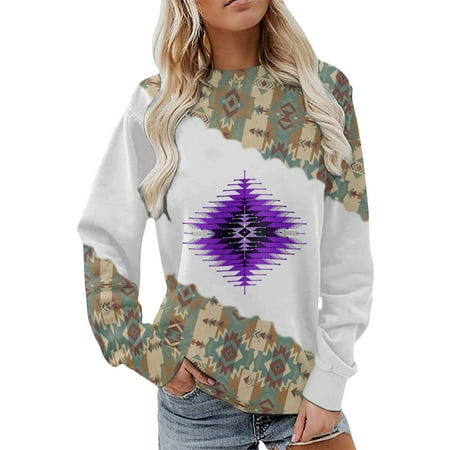 

Aueoeo Sweatshirts for Women Loose Fit Athletic Long Sleeve Shirt Women Women s Fashion Printed Loose T-Shirt Long Sleeves Blouse Round Neck Casual Tops Sweatshirt Hoodies