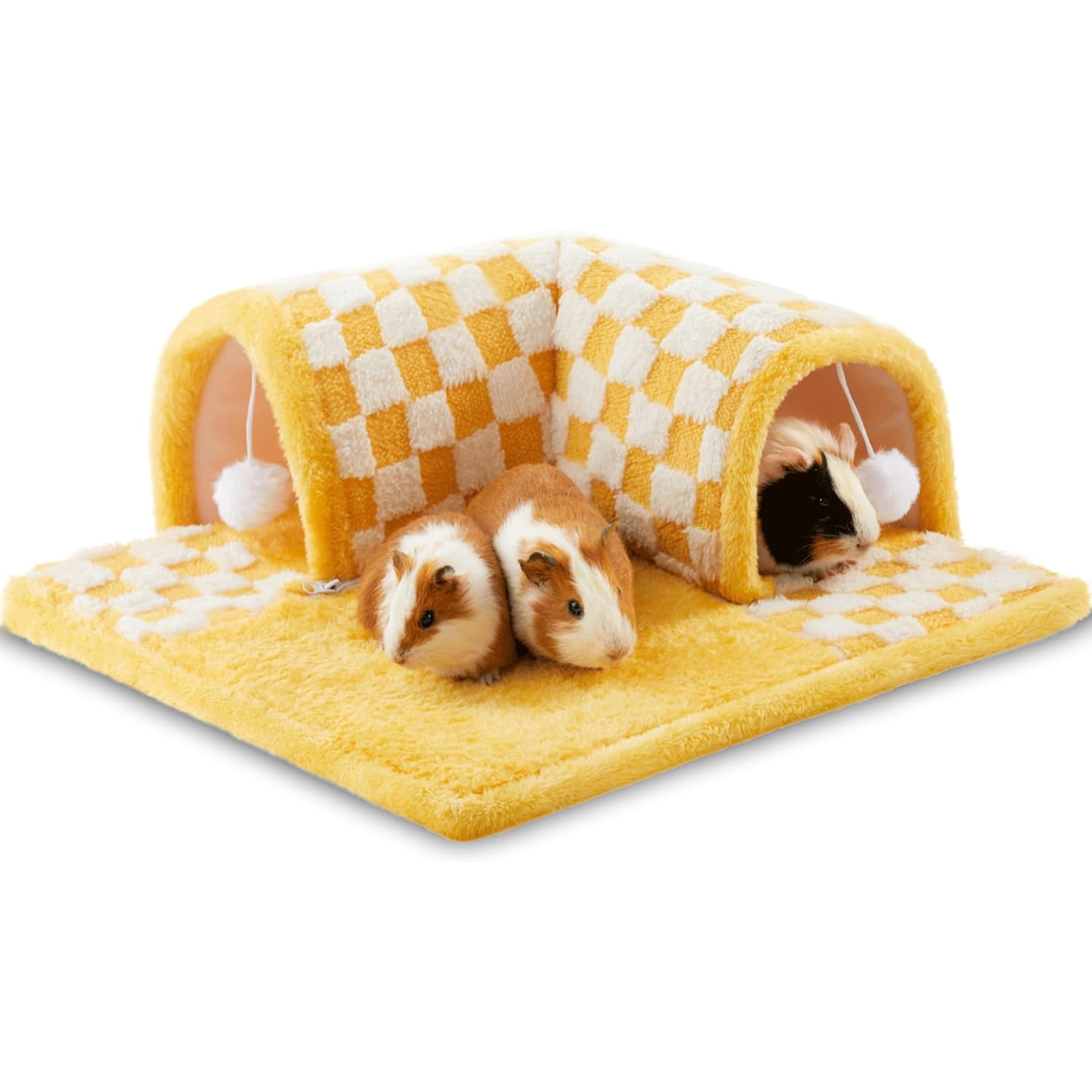 Guinea Pig Hideout Tunnel House Large, Removable Cozy Guinea Pig Hides and Tubes Fleece for Cage Corner Rat Toy, Soft Small Animal Tunnel for Rats Chinchillas Ferrets