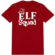 RedBarn Unisex Half Sleeves Cotton ELF Squad Graphic Funny Christmas T Shirt