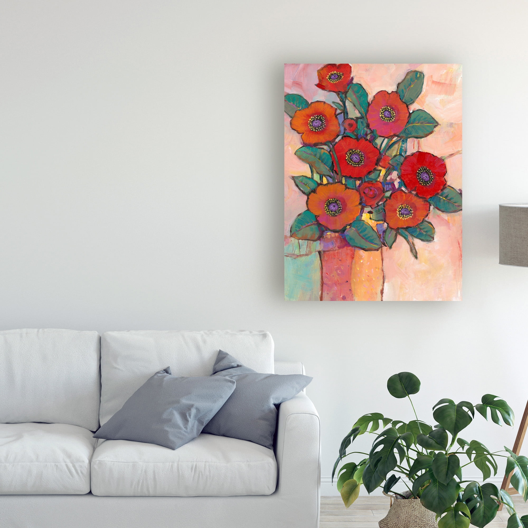 Trademark Fine Art 'Poppies in a Vase I' Canvas Art by Tim O'Toole