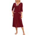 thumbnail image 3 of WOLLED Womens V-neck Robe Fall Winter Bathrobe with Pockets Printed Zipper Sleepwear Women's Long-Sleeved Nightgowns S-XXL, 3 of 8