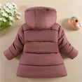 thumbnail image 3 of Hicidod Winter Jacket for Girls Fleece Line Hooded Fur Trim Down Coats Padded Widproof Warm Fashion Solid Color Outwear, 3 of 4