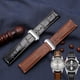 thumbnail image 4 of Correa de reloj de piel de vaca de 20 mm y 22 mm con hebilla plegable y correa negra y marrón para pulsera de hombre Hamilton Khaki Aviation Classic Series, 4 of 5