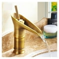thumbnail image 3 of Classic Basin Faucet Antique Style Waterfall Bathroom Faucet, Hot And Cold Faucet Bronze Single Hole Goblet Type Water Tap ,Versatile Features, 3 of 7