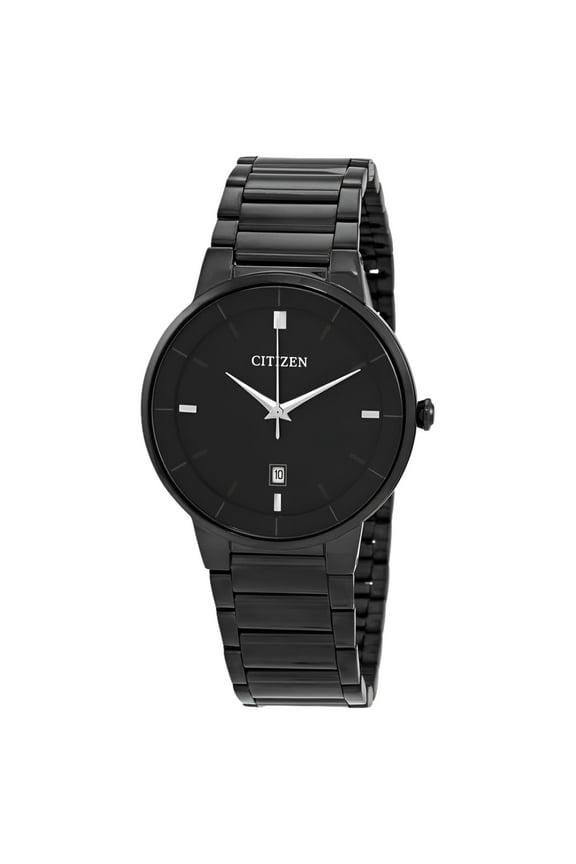 Quartz Black Dial Black-plated Men's Watch BI5017-50E