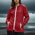 thumbnail image 6 of biudgviw Plus Size Rain Jackets for Women Waterproof Lightweight Zip Up Hooded Raincoats Casual Loose Windbreaker for Outdoor with Pockets, 6 of 6