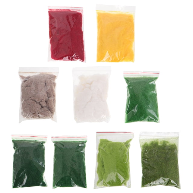 9pcs Static Grass for DIY Miniature Scenery Fake Grass Powder Realistic Miniature Grass for Model Railroad Dioramas Crafting Projects