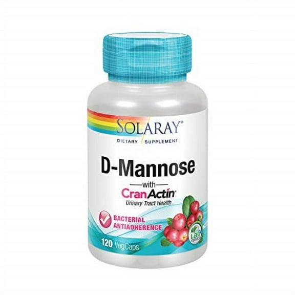 Solaray D-Mannose w/CranActin 120 Capsules Cranberry Extract 1000mg w/VIT C  Healthy Urinary Tract Support