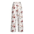 thumbnail image 6 of MYAOYI Women's Summer Beach Resort Rose Floral Print Wide Leg Pants, Elastic High Waist Loose Flowy Palazzo Trousers for Travel Holiday, 6 of 7