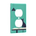 thumbnail image 2 of Yayeee Duplex Wall Plate 1-Gang 4.5"x2.7" Home Receptacle Light Switch Decorative Outlet Cover, Green Cat, 2 of 7