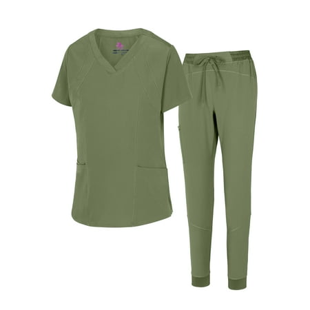 

Natural Uniforms Women s Jogger Scrub Set 8 Pocket Cool Stretch Uniform Set