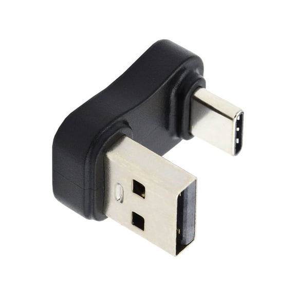 CY USB3.0 Type A Male to USB 3.1 Type C Male Data 10Gbps Down Opposite U Shape Back Angled Charge Adapter 90 Degree for Laptop Phone