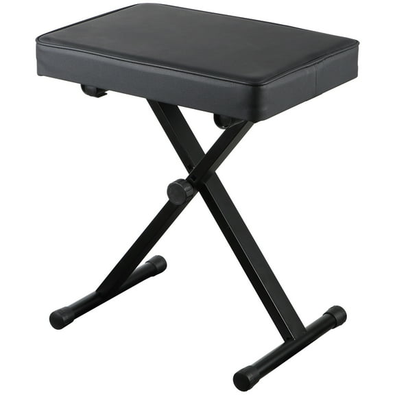 ZENY Adjustable Padded Metal Frame X-Style Keyboard Bench, Black