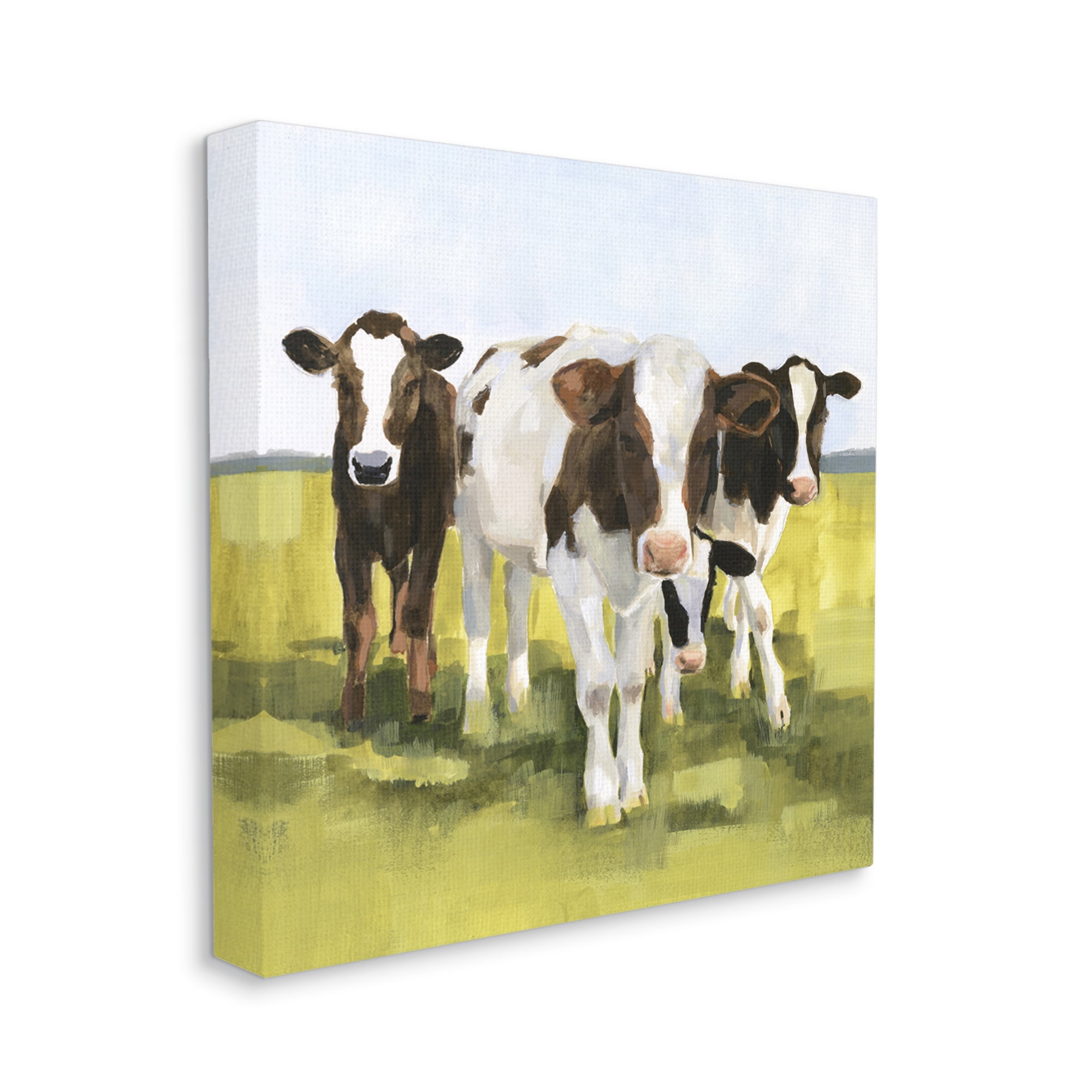 Stupell Country Cows Rural Painting Animals & Insects Painting Gallery Wrapped Canvas Print Wall Art