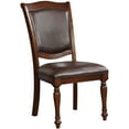 thumbnail image 5 of Traditional Espresso Leatherette Brown Cherry Solid wood Set of 2pc Dining Chairs Side Chairs Upholstered Seat Dining Room, 5 of 9
