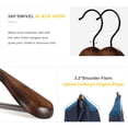 thumbnail image 2 of Juego de 6 unidades de Wooden Hangers TOPIA HANGER para abrigo y traje, color negro, 2 of 6