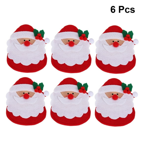 ELAYARD 6pcs Silverware Sleeves Paper Knives Forks Pouch Red Nonwoven Cloth for Christmas Gathering