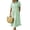 Green, variant on Women's Summer Striped Midi Long Shirt Dress Casual Loose Short Sleeve Button Down Dress