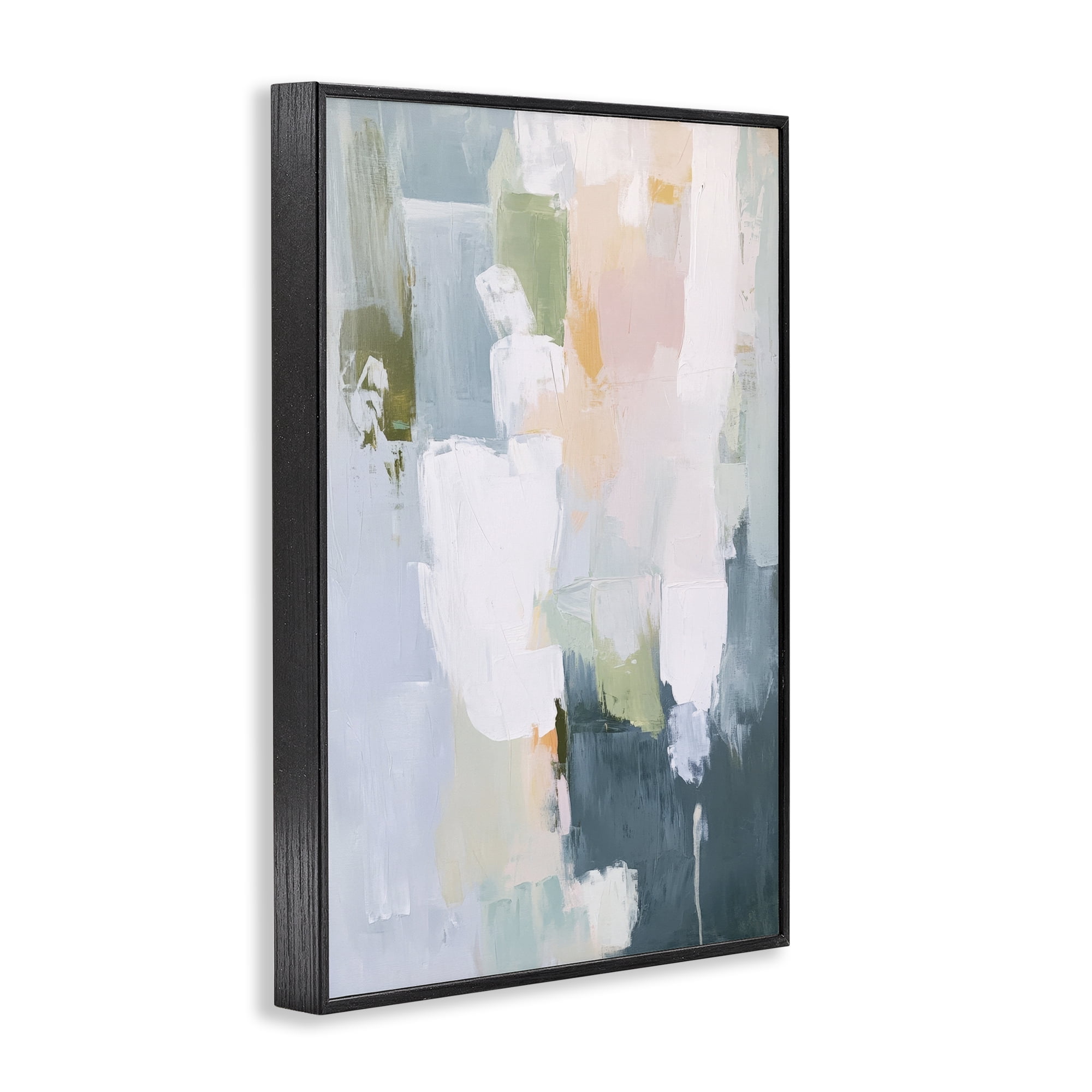 Stupell Industries Abstract Pastel Brushstroke Composition Black Framed Giclee Art, design by Petal Prints Design