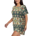 thumbnail image 5 of Sigee Traditional Tribal Aztec1 for Sleepwear Casual Pjs with Pockets Women's Pajamas Sets Shorts 2 Piece Short Sleeve Lounge Sets Small, 5 of 9