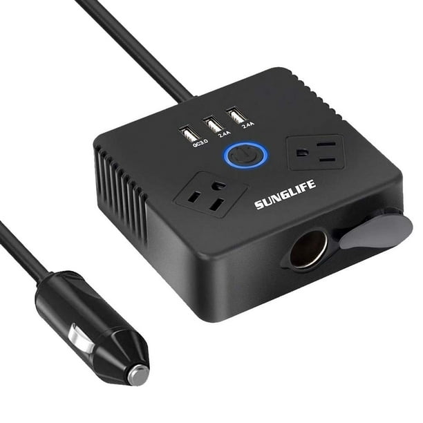 SUNGLIFE 150W Car Power Inverter, DC 12V to 110V AC Converter with 1