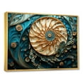 thumbnail image 2 of Designart "Vortex Of Gold And Blue: Nautilus" Nautilus Floater Framed Wall Art Living Room, 2 of 5