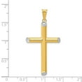 thumbnail image 3 of 14K Two-Tone Gold Charm Pendant Themed 45 mm 25 With Rhodium 3-D Hollow Cross, 3 of 3