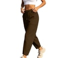 thumbnail image 4 of Nfurl Barrel Sweatpants Women Casual Drawstring Elastic Waist Wide Leg Baggy Sweatpant with Pockets Comfy Lounge Pants Fall Winter Sweat Pants Coffee,XXL, 4 of 7