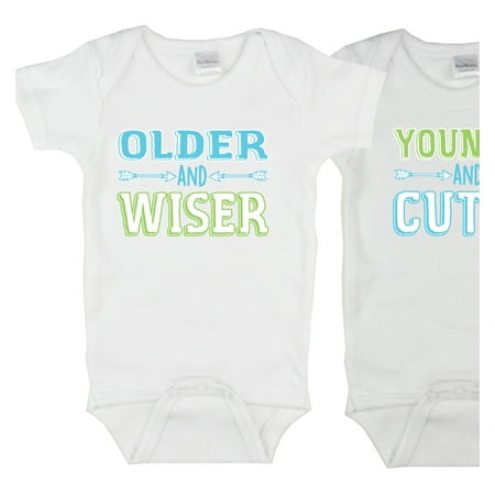 

Nursery Decals and More Bodysuits for Twins Includes 2 Bodysuits 3-6 Month Young Old