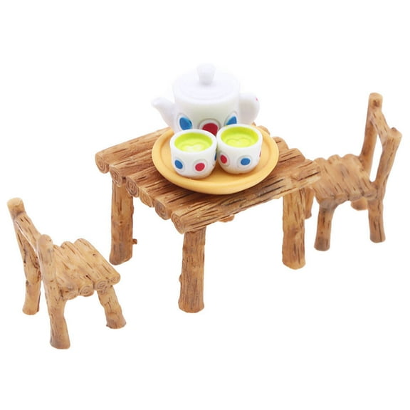 BESTYASH Mini Teacup Set 1 Set Plastic Realistic Teaware Props for Collectors Landscape Decoration