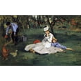 thumbnail image 2 of Manet, Edouard 24x16 Gold Ornate Wood Framed with Double Matting Museum Art Print Titled - Monet Family in their Garden, 2 of 4