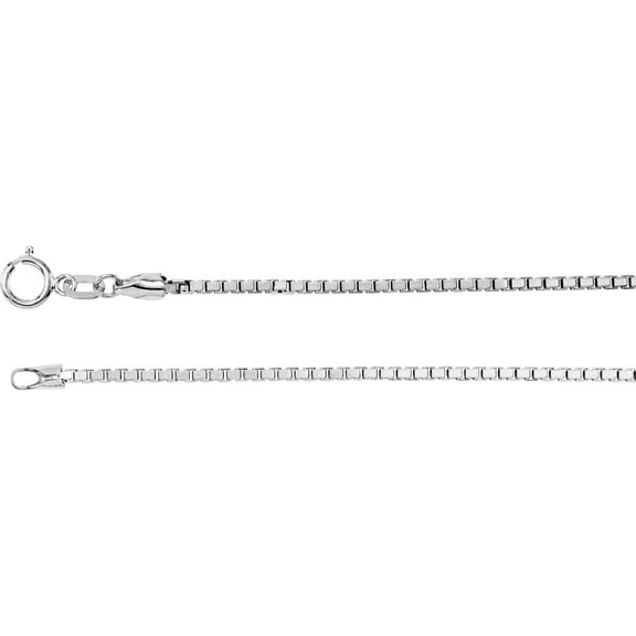 Jewels By Lux 14K White Gold 1.75mm Diamond Cut Box 18" Chain