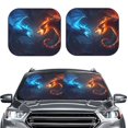 thumbnail image 2 of Naloa Red And Blue Fire Dragon C Print 2-Piece Windshield Sunshade,Foldable Car Front Window Sun Shades,for Most Sedans SUV Truck-Large, 2 of 6