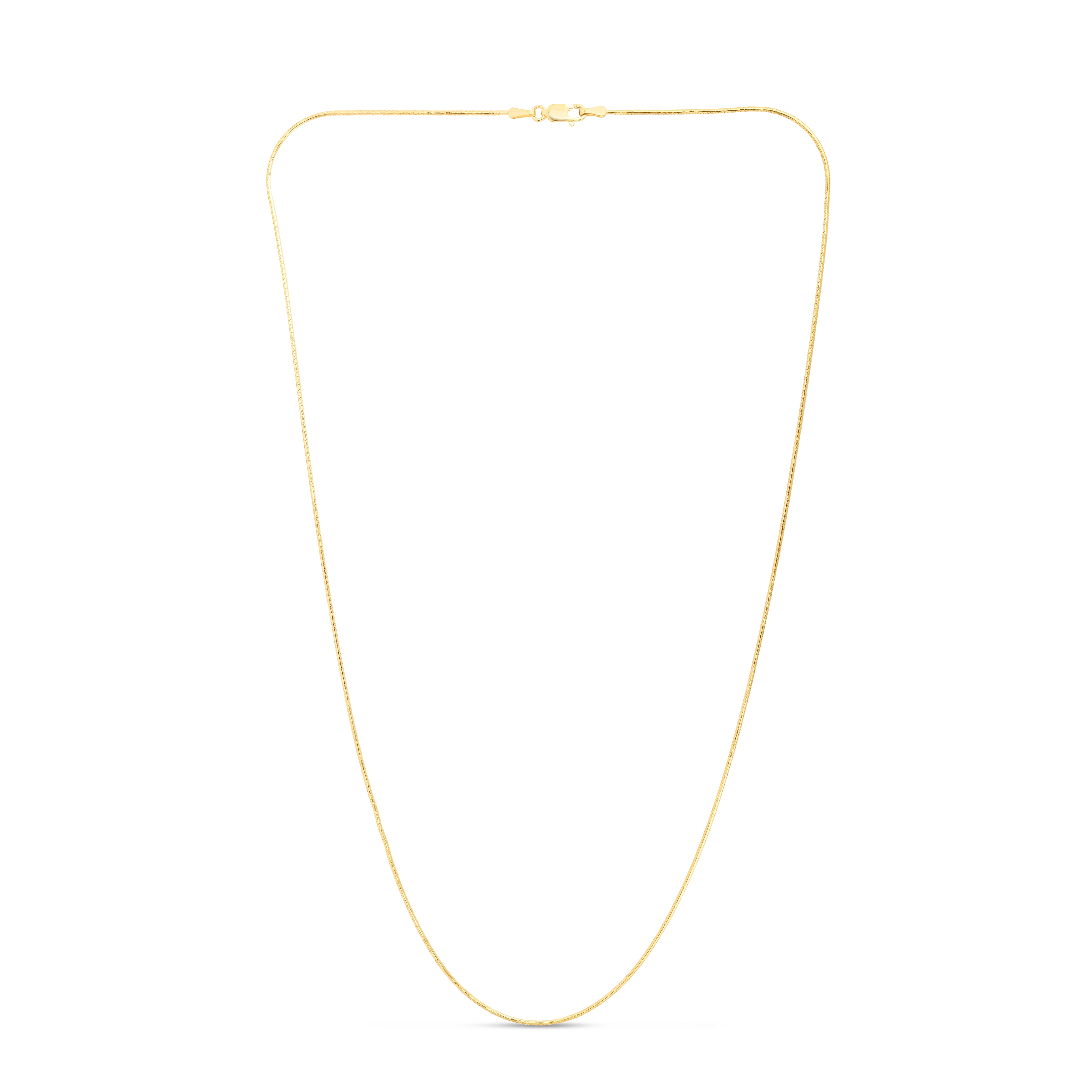 14K Yellow Gold 18" 0.9 mm Round Snake Chain with Lobster Clasp