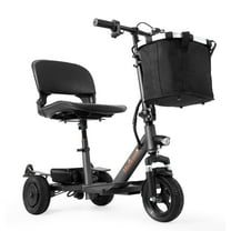 Medwarm 3 Wheel Folding and Compact Mobility Scooter for Seniors, Gift for Elderly, Weights only 46lb, 220lb Lord, Black