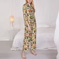 thumbnail image 3 of Goofa Animal Truck Printed Women’s 2 Piece Pajama Set Super,Pajamas Women's Long Sleeve Sleepwear Soft Button Down Loungewear Pjs Lounge Set Nightwear-Large, 3 of 9