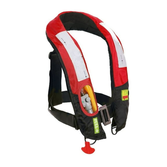 Lifesaving Pro® Premium Automatic, Manual Inflatable Life Jacket and Vest PFD Life Vest Deluxe Inflate Survival Aid Lifesaving PFD, Red