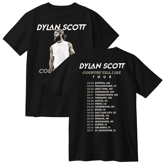 Dylan Scott ‎Country Till I Die Tour Cotton Tee Women Men Short Sleeve Crewneck Casual Fashion T-shirt